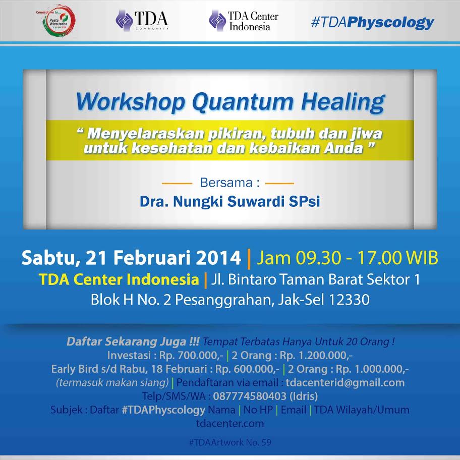 21 Februari 2015 Seminar Quantum Healing - TDA Center Indonesia Forum