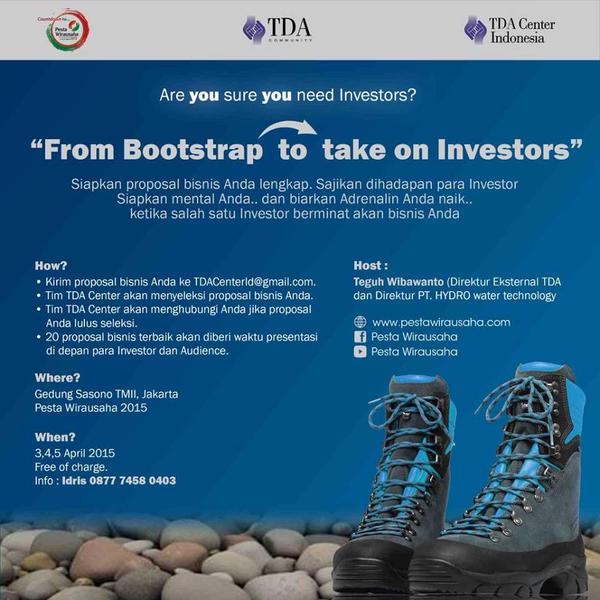 Dapatkan Investor Bisnis di Ajang “From Bootstraps to Take on Investors” Pesta Wirausaha Nasional TDA 2015