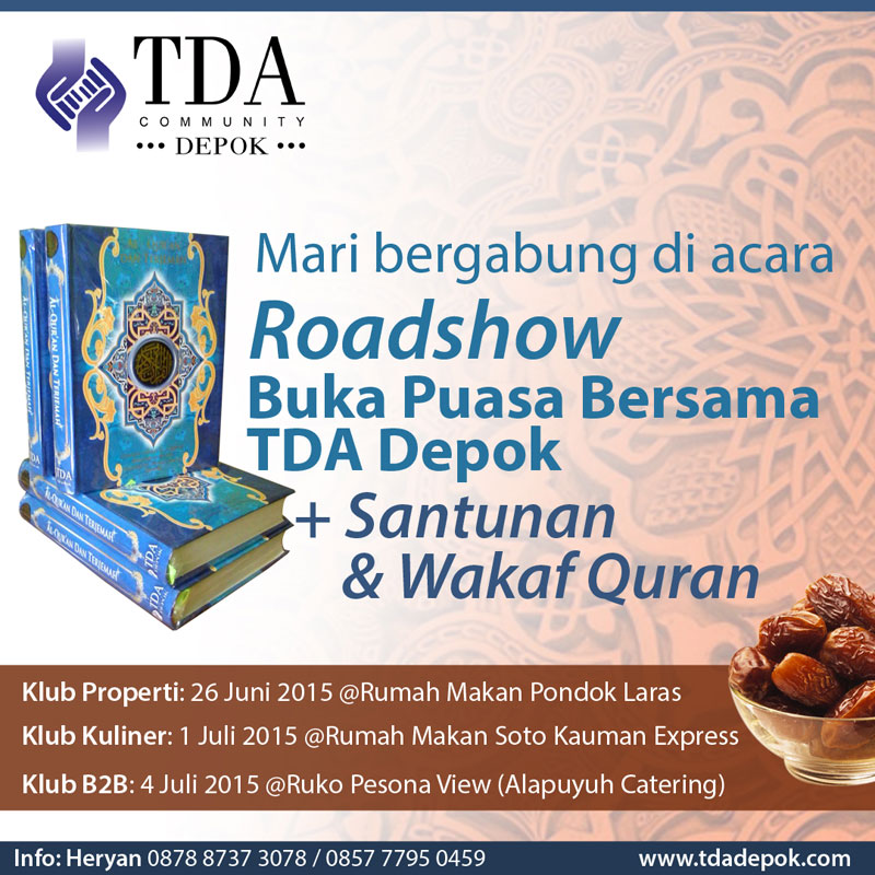 1 Juli 2015 Roadshow Buka Puasa Bersama - TDA Depok Forum