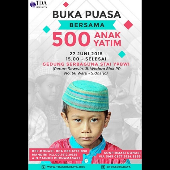 27 Juni 2015 Buka Puasa bersama 500 Anak Yatim - TDA Surabaya Forum