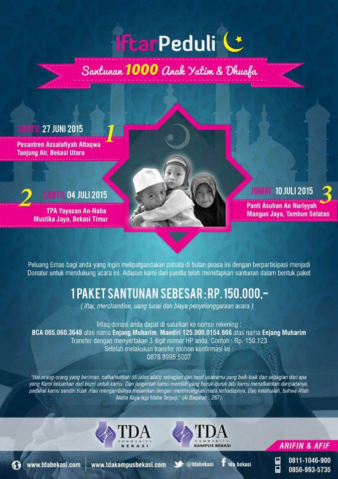27 Juni 2015 Iftar Peduli, Buka Puasa Bersama 1000 Anak Yatim dan Dhuafa - TDA Bekasi Forum