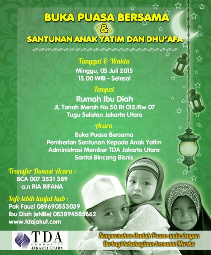 5 Juli 2015 Buka Puasa Bersama Anak Yatim & Dhuafa - TDA Jakarta Utara Forum