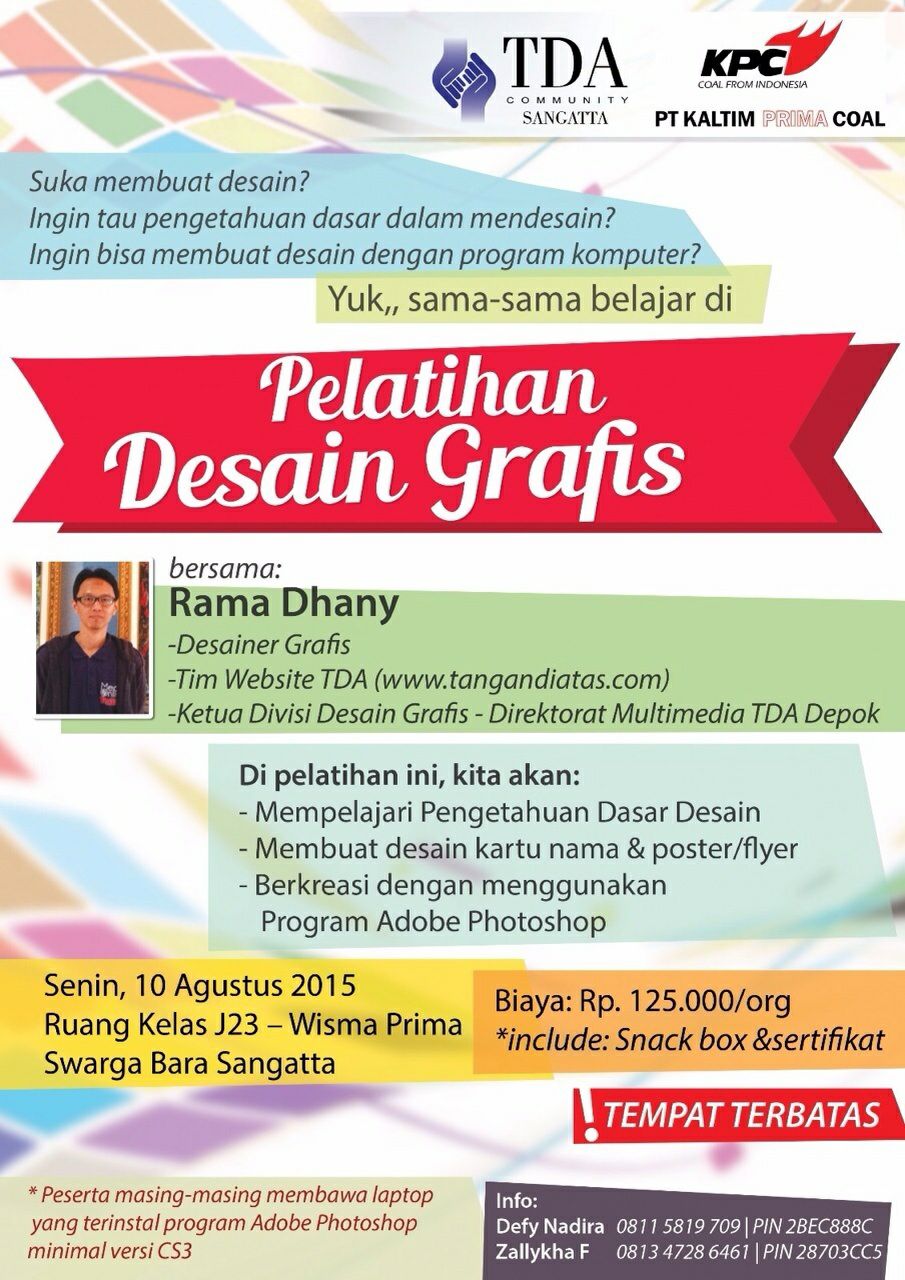 10 Agustus 2015 Pelatihan Design Grafis - TDA Sangatta
