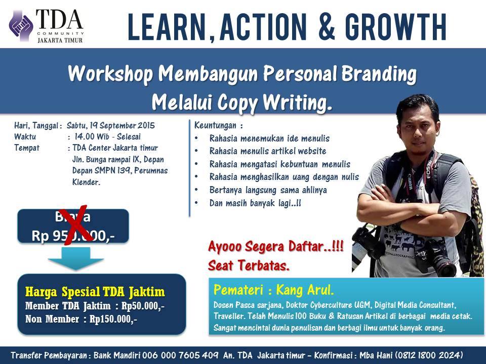 19 September 2015 Workshop 'Membangun Personal Branding' - TDA Jakarta Timur Forum