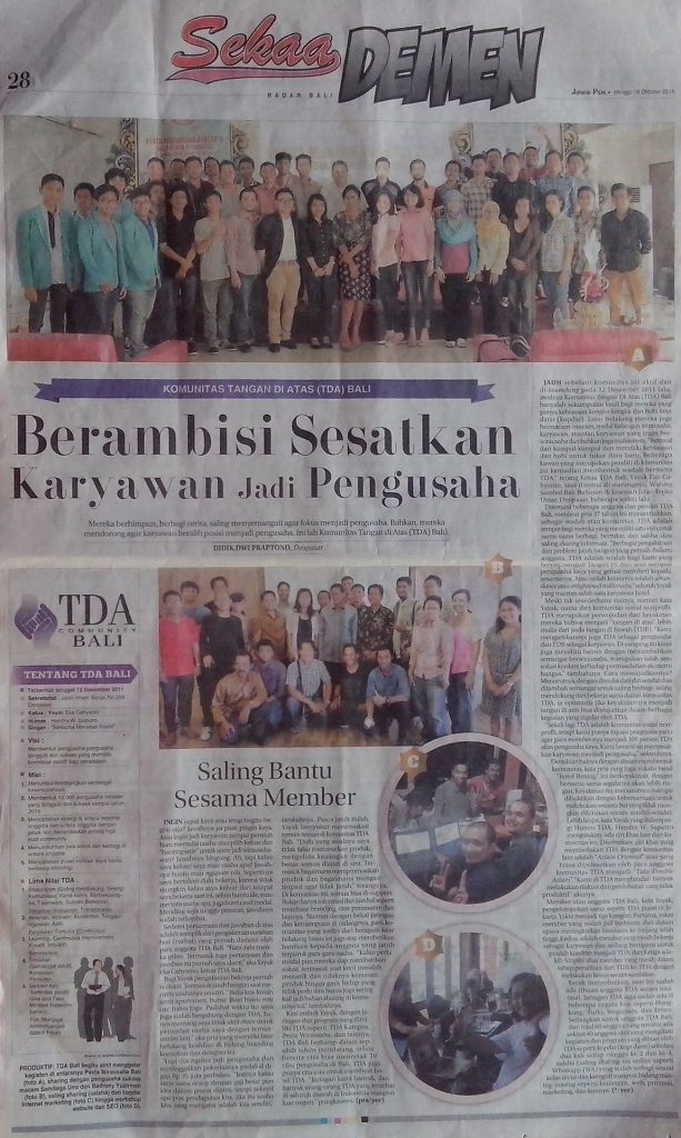 Berambisi Sesatkan Karyawan Jadi Pengusaha - TDA Denpasar dalam Berita