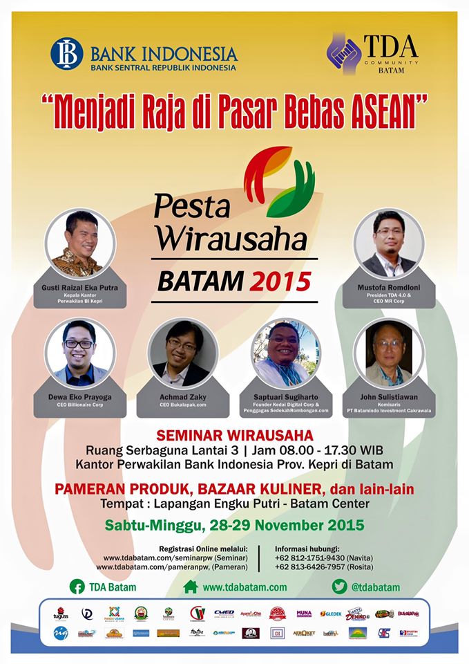 28-29 November 2015 Pesta Wirausaha Batam – TDA Batam