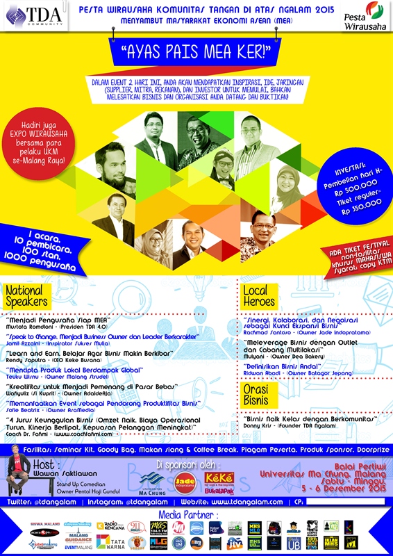 5 - 6 Desember 2015 Pesta Wirausaha Malang - TDA Malang