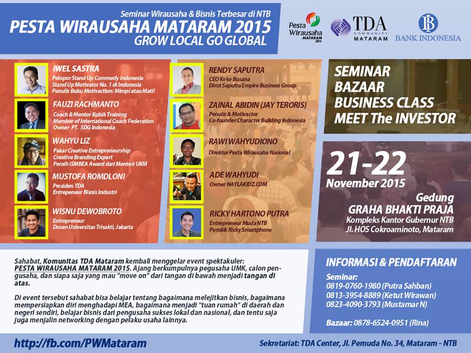 21 - 22 November 2015 Pesta Wirausaha Mataram - TDA Mataram