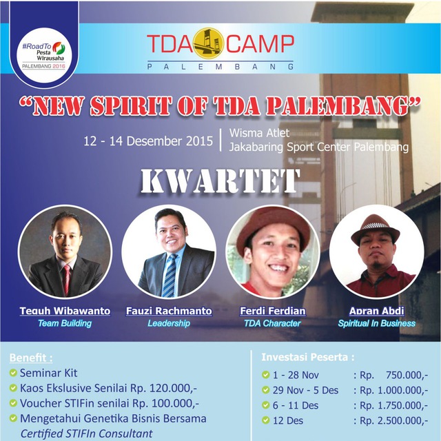 12-14 Desember 2015 TDA Camp Palembang "New Spirit of TDA Palembang"