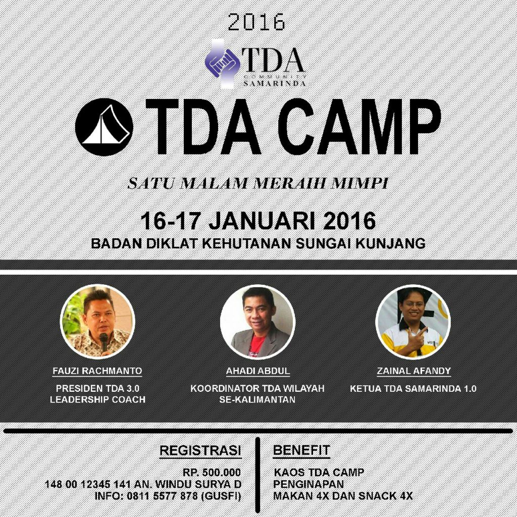 16 - 17 Januari 2016 TDA Camp Samarinda 2016 - TDA Samarinda Forum