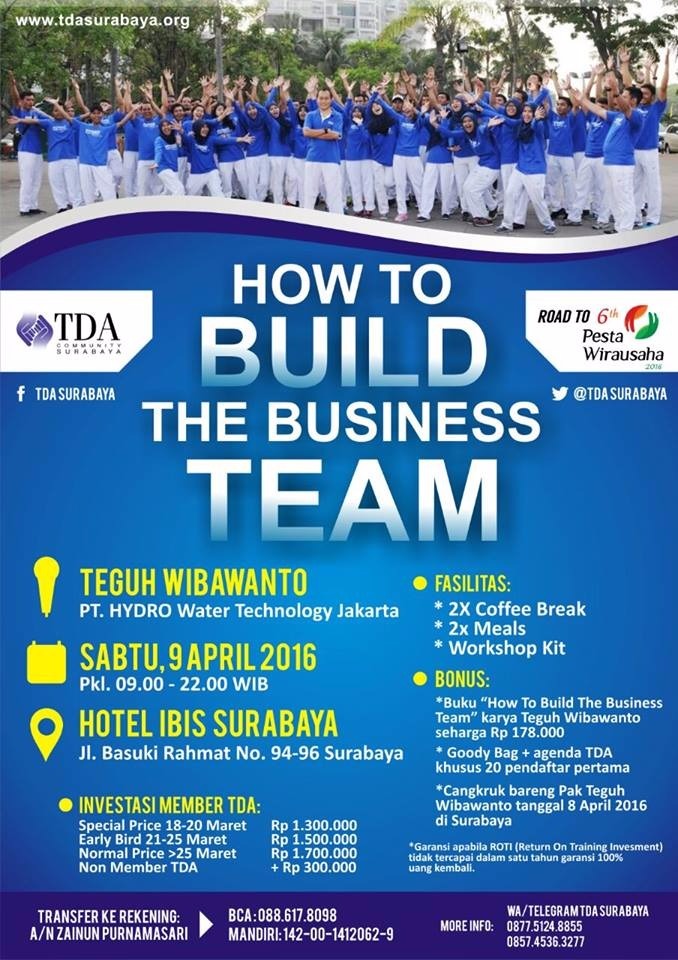 9 April 2015 Workshop 'How to Build The Business Team' - TDA Surabaya Forum
