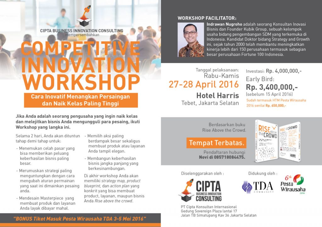 27 - 28 April 2016 Workshop 'Innovative Competition' - Road to Pesta Wirausaha