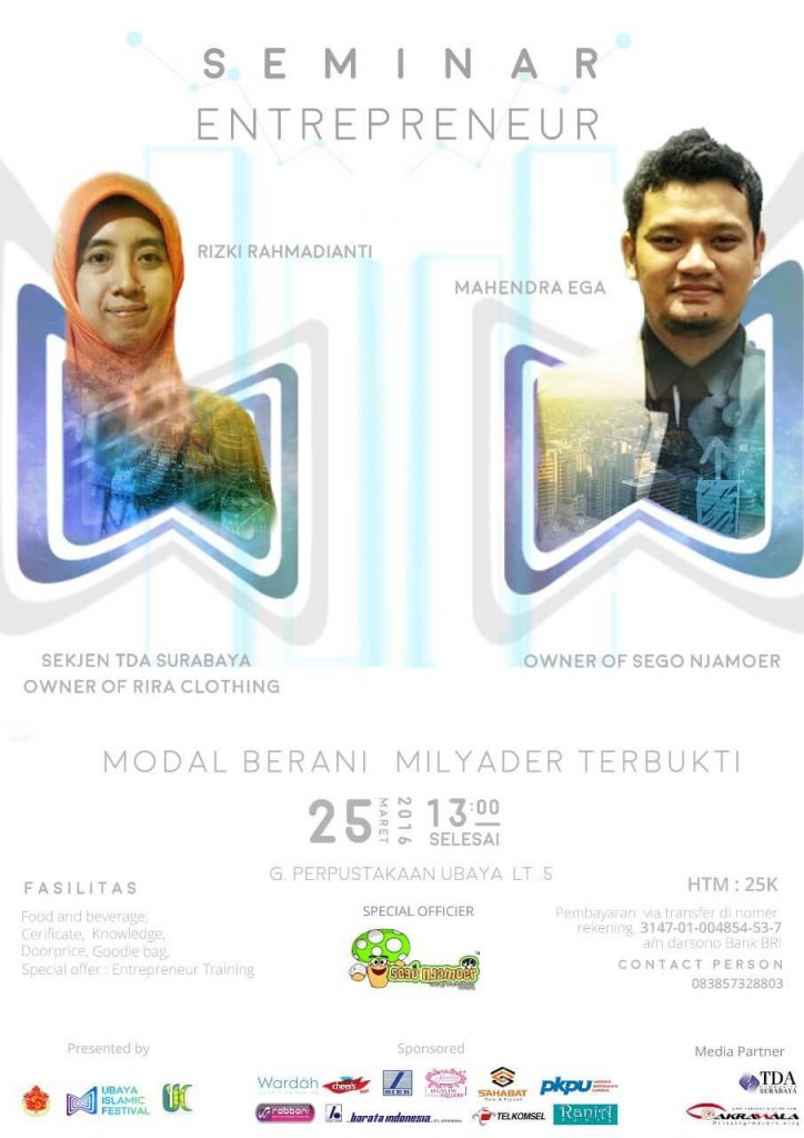 25 Maret 2016 Seminar 'Modal Berani, Milyader Terbukti' - TDA Surabaya Forum