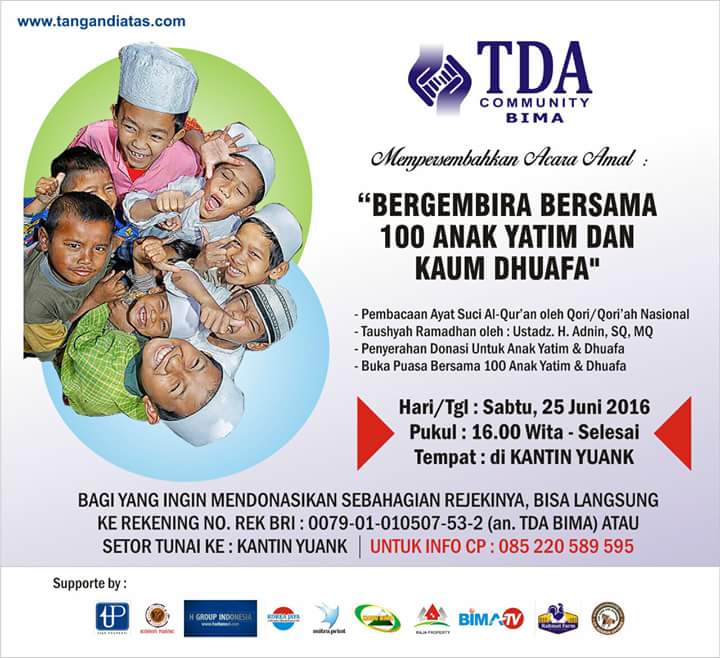 25 Juni 2016 Bergembira Bersama 100 Anak Yatim & Dhuafa - TDA Bima Forum