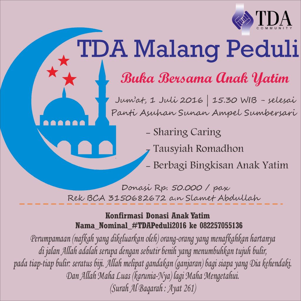 1 Juli 2016 Buka Bersama Anak Yatim - TDA Malang Forum