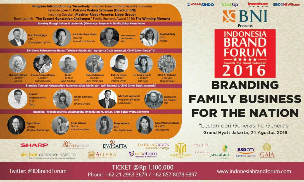 Inspirasi Branding Perusahaan Keluarga dari IBF (Indonesian Brand Forum) 2016
