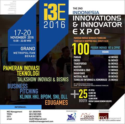 Indonesia Innovations & Innovator Expo (17-20 November 2016)
