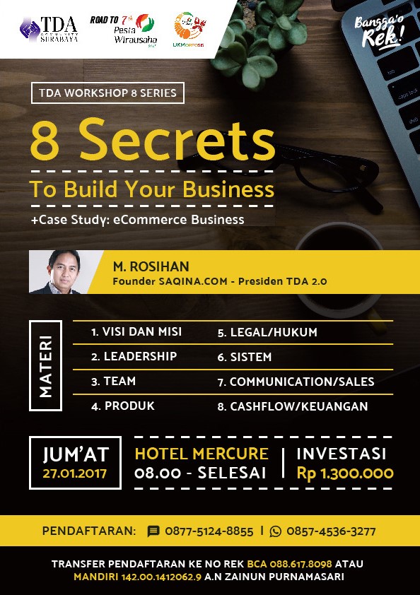 Workshop Series '8 Secrets to Build Your E-Commerce Business' - TDA Surabaya Forum (27 Januari 2017)