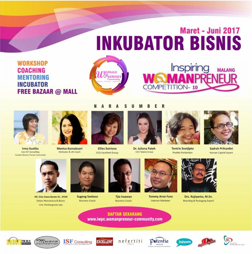 Inkubator & Kompetisi Pengembangan Bisnis (Maret - Juni 2017) - Komunitas Womanpreneur