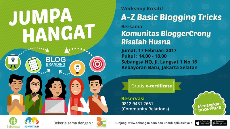Workshop ' A-Z Basic Blogging Tricks' - Komunitas Blogger Crony Risalah Husna