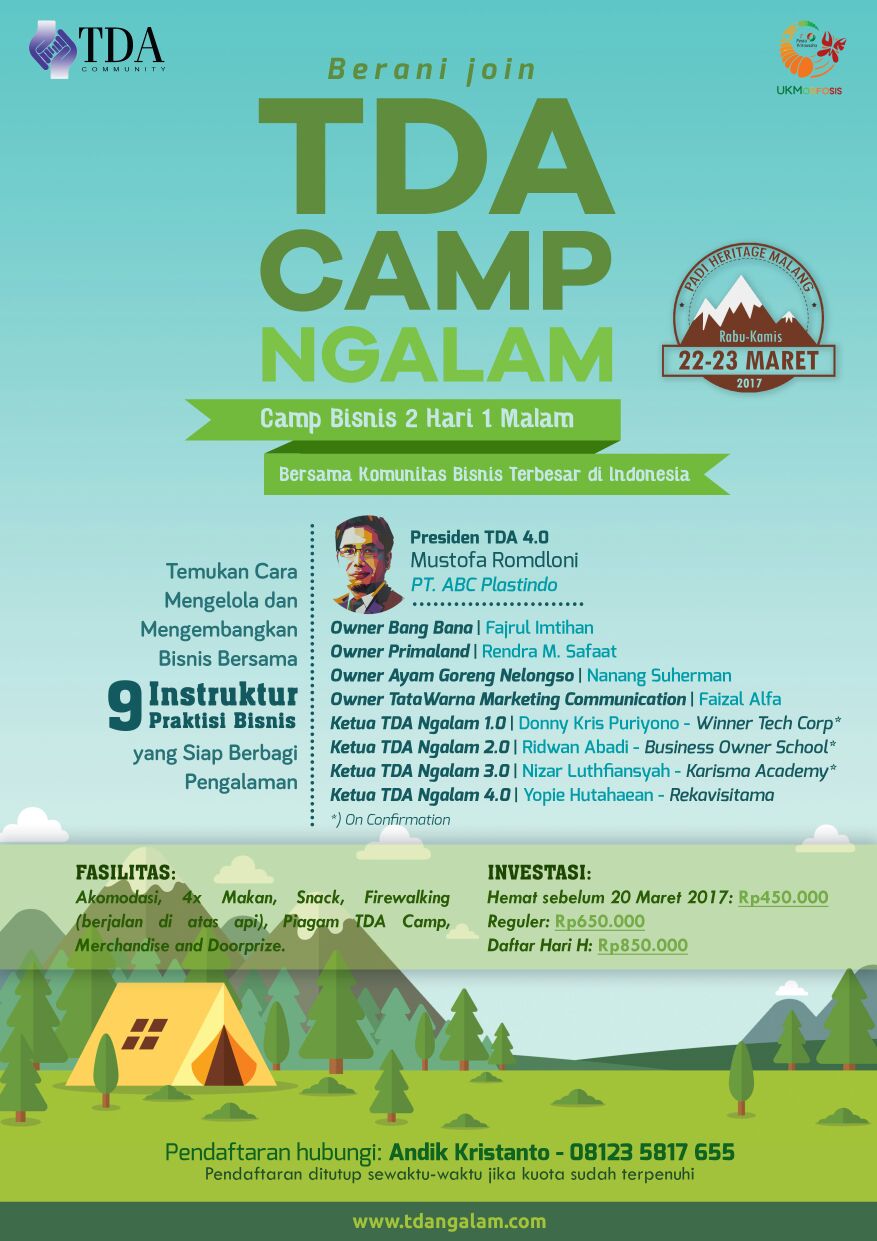 TDA Camp 2 Hari 1 Malam - TDA Malang Forum (22-23 Maret 2017)