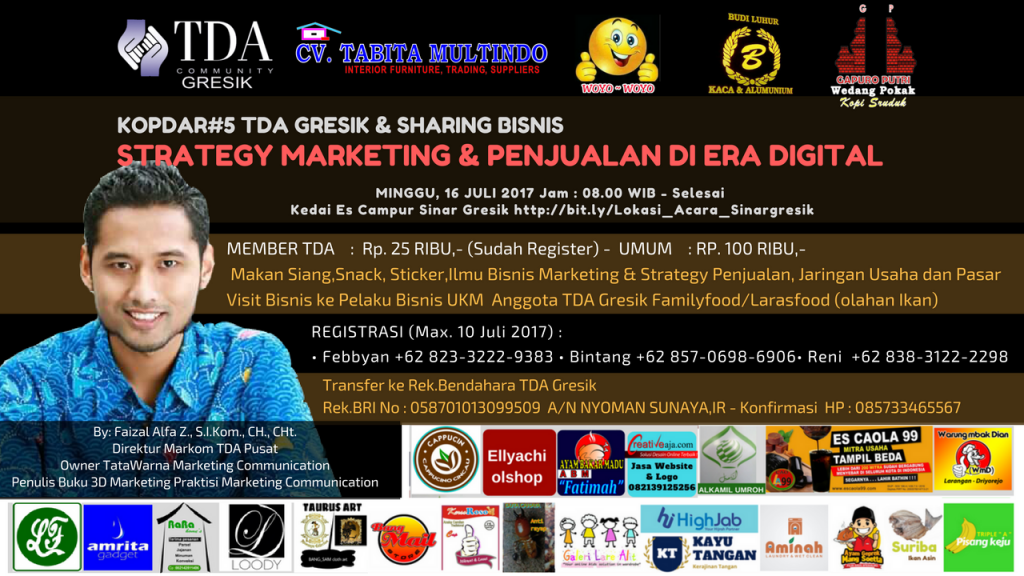KOPDAR#5 TDA GRESIK & SHARING BISNIS "STRATEGY MARKETING & PENJUALAN DI ERA DIGITAL"