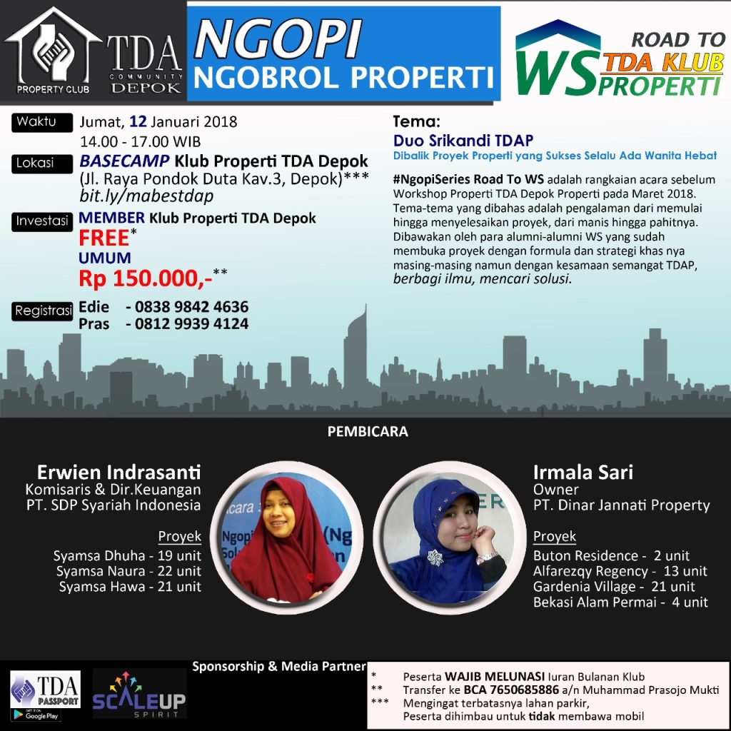 Sharing Bersama 2 Srikandi TDA Depok Properti, Road To PWD Depok 2018