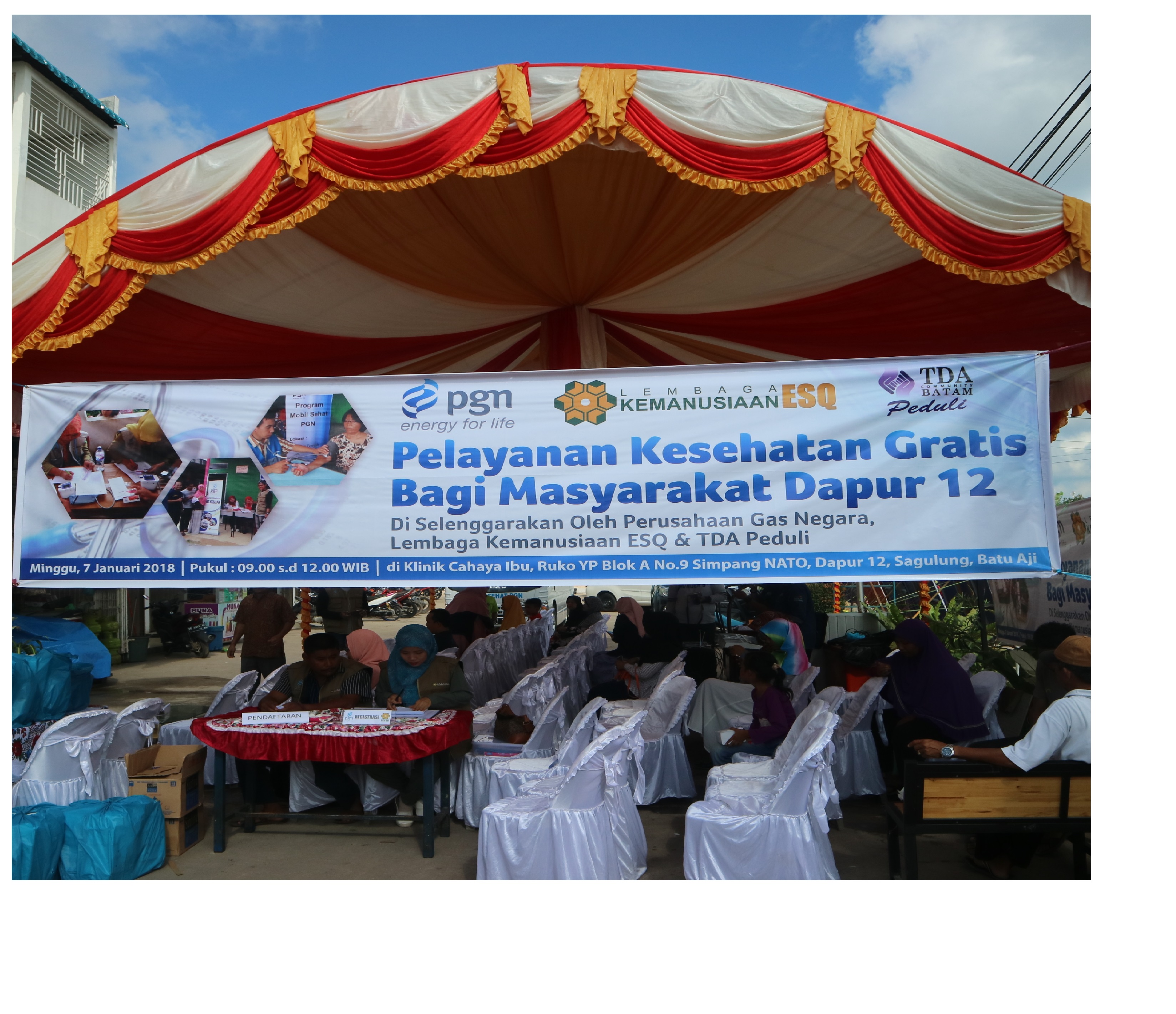 TDA Peduli – TDA Batam “Pelayanan Kesehatan Gratis” Bekerjasama dengan Perusahaan Gas Negara (PGN) dan Lembaga Kemanusiaan ESQ